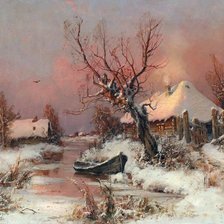 Схема вышивки «На краю деревушки..»