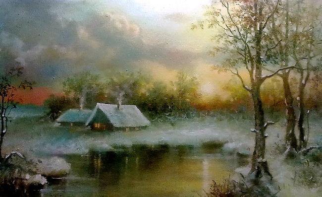 У зимнего пруда - оригинал