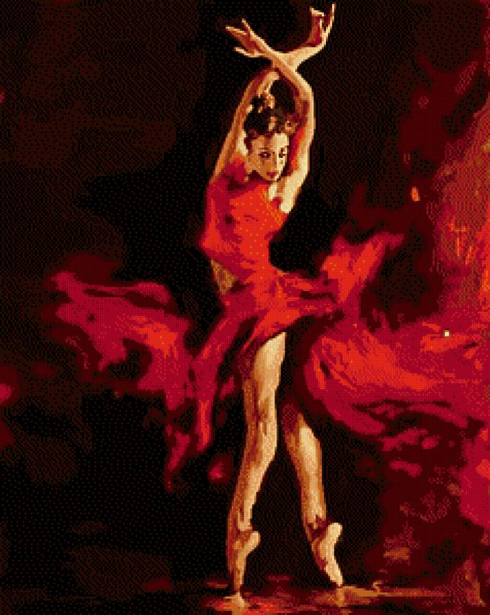 огненный танец - девушка, платье, танец, люди - предпросмотр