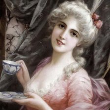 Схема вышивки «девушка эпохи»