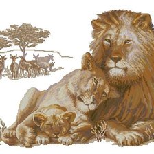 Схема вышивки «Львиная пара»