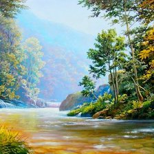 Схема вышивки «горная река»