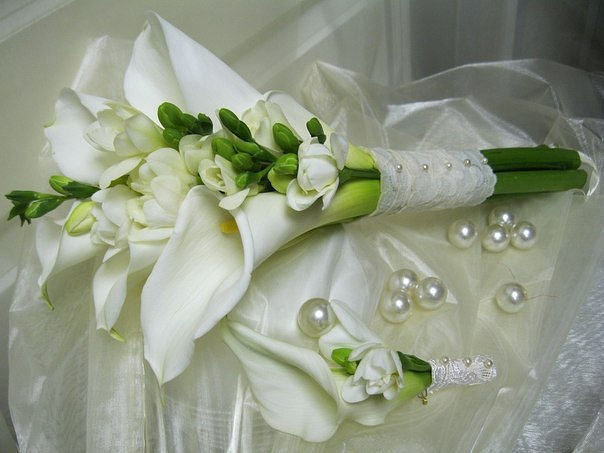 Букет невесты - цветы, букет, каллы - оригинал
