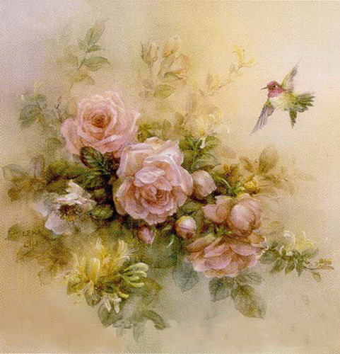 розы и птичка - оригинал