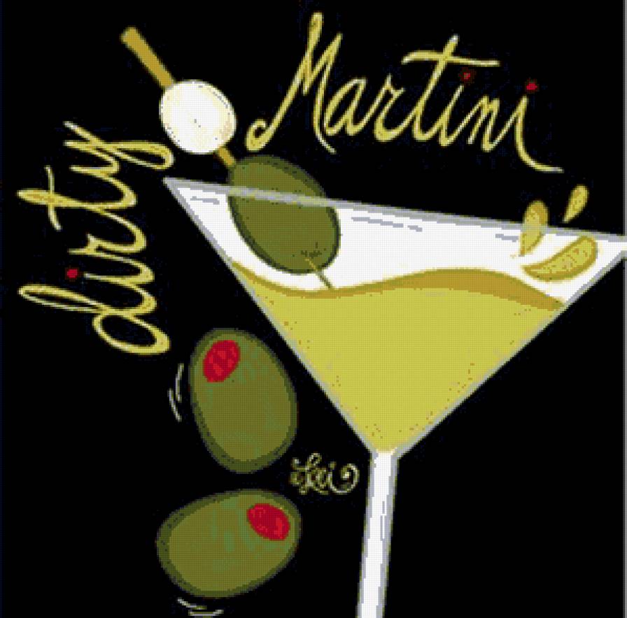 картинка для кухни - напиток, оливки, мартини, бокал - предпросмотр