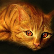 Схема вышивки «рыжая кошка 1»