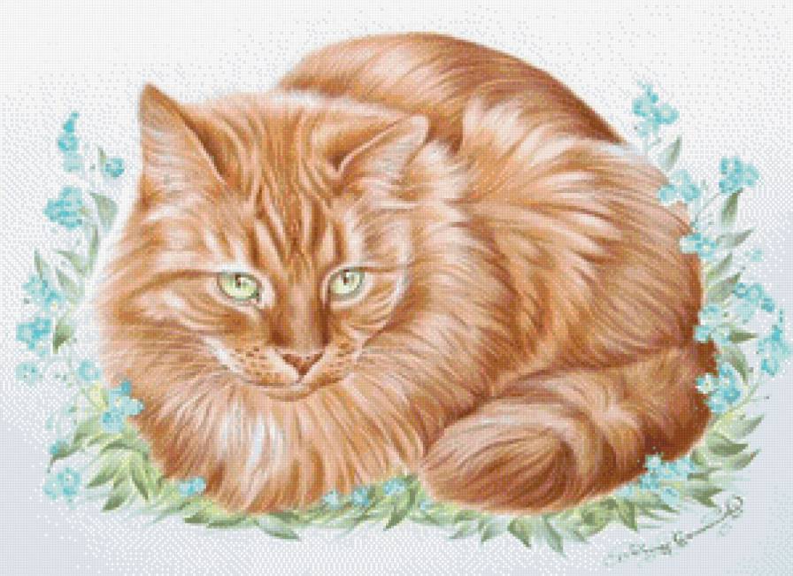 кот в незабудках - кот, гармашова - предпросмотр