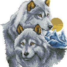 Оригинал схемы вышивки «Волки» (№741624)
