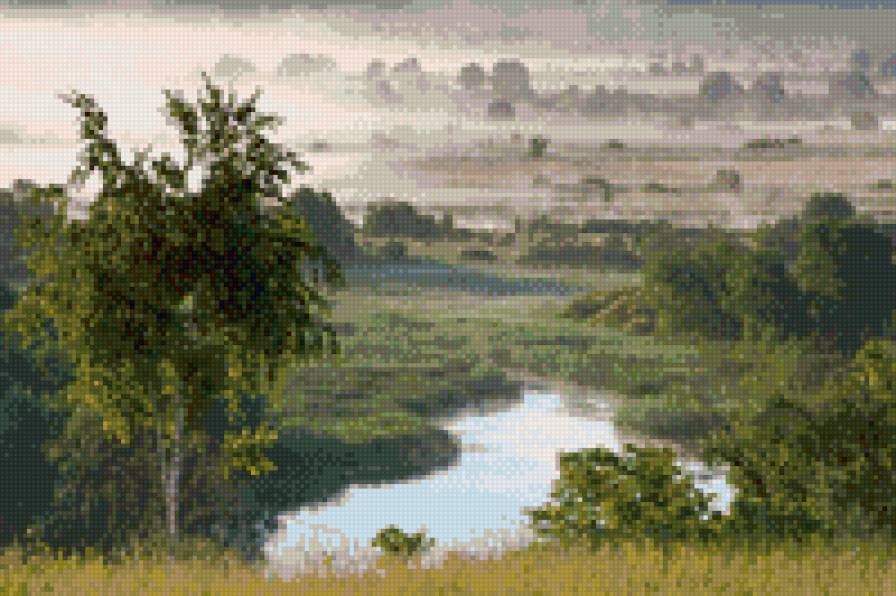 Утро над рекой - природа - предпросмотр