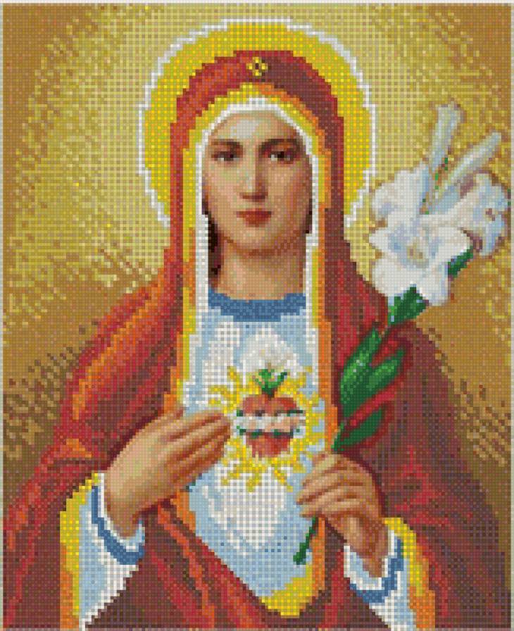 Непорочное Сердце Пресвятой Девы Марии - икона - предпросмотр