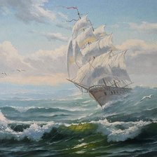 Схема вышивки «Карабль»