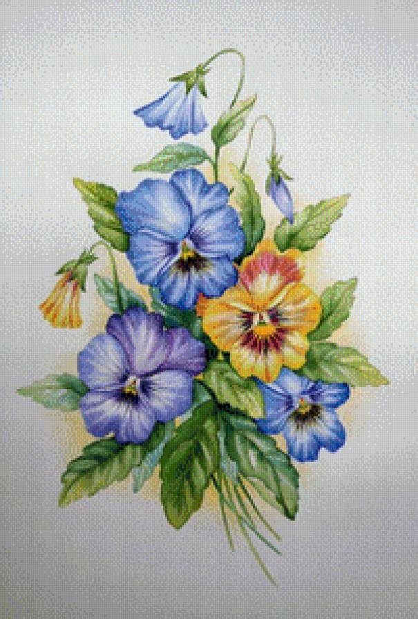 Анютины глазки - цветы, букет - предпросмотр