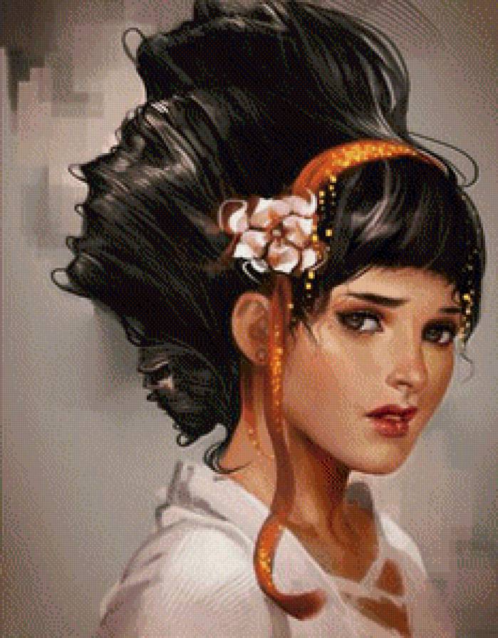 фэнтези - девушка, брюнетка, фэнтези - предпросмотр