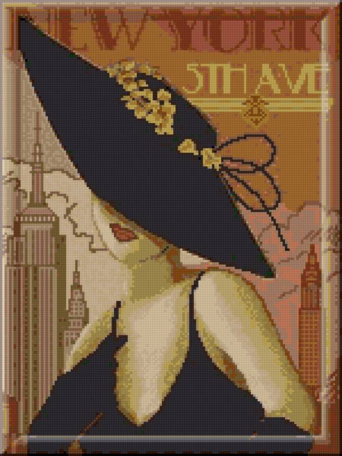 Дама в шдяпе 2 - полиптих - предпросмотр