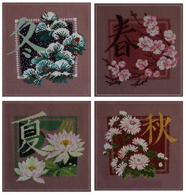 времена года - осень, весна, зима, лето, полиптих - оригинал