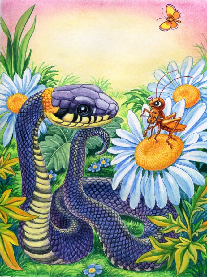 змеючка - мурашка, мультик, сказка, детям, детское, муравей, змея, змеи - оригинал