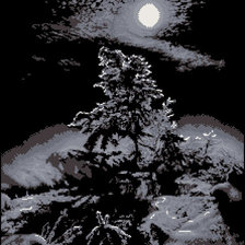Оригинал схемы вышивки «ночеой лес» (№742588)