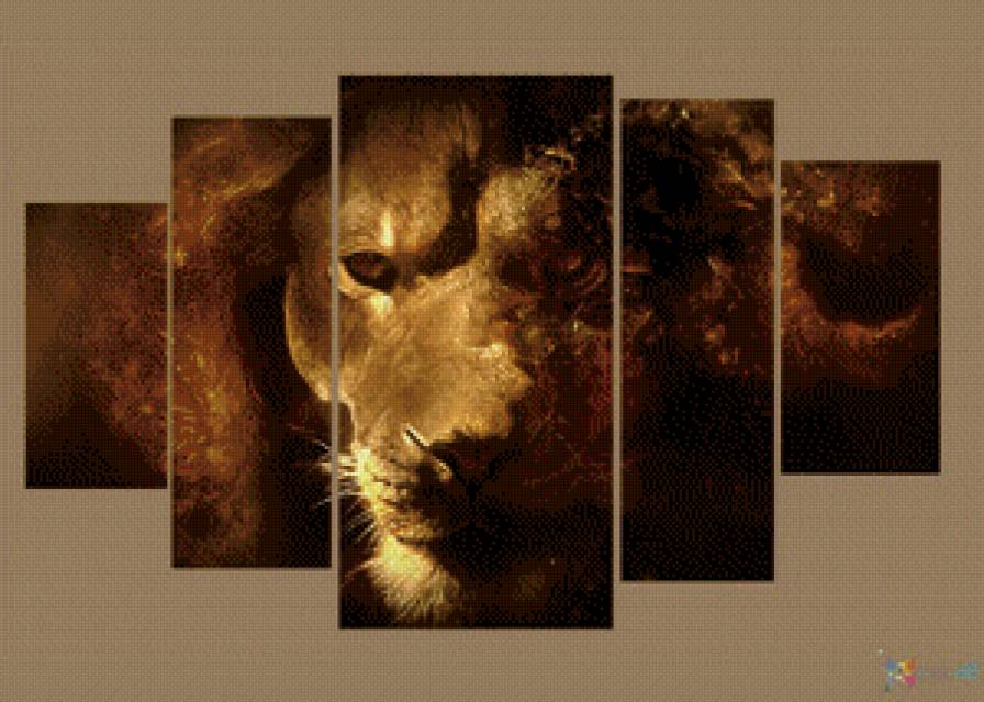 Царь Лев - лев, полиптих - предпросмотр