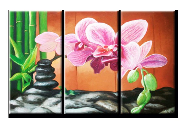 Триптих Орхидеи - цветы, триптих, орхидеи - оригинал