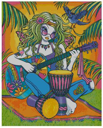 женский образ - девушка, африка, музыка, африканский мотив, экзотика - оригинал