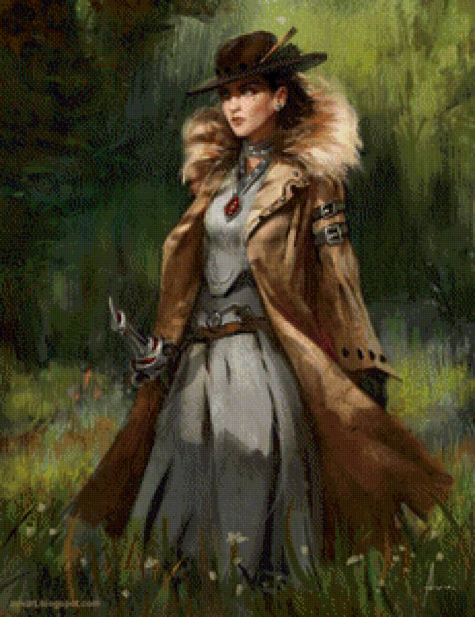 фэнтези - фэнтези, арт, лес, охотница - предпросмотр