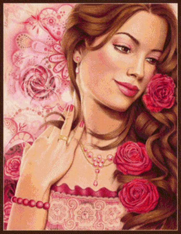 портрет в розовых тонах - девушка, красавица, портрет - предпросмотр