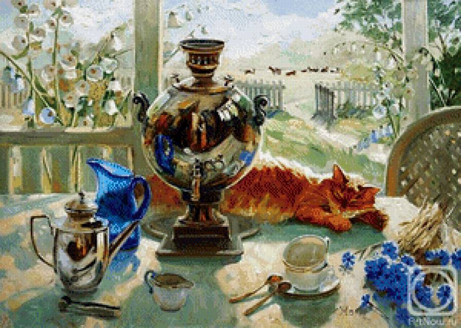 кот у самовара - предпросмотр