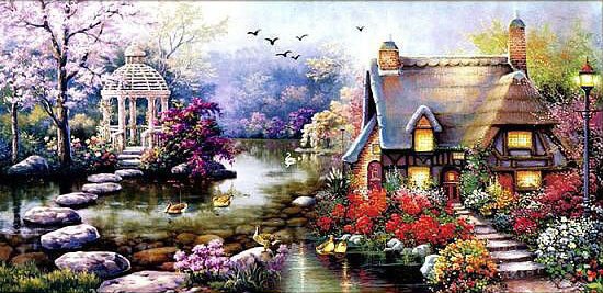 БЕСЕДКА У ОЗЕРА - оригинал