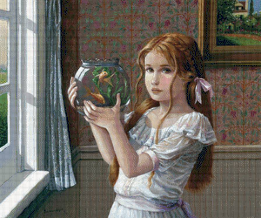 bimba con pesci - предпросмотр