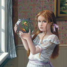 Схема вышивки «bimba con pesci»