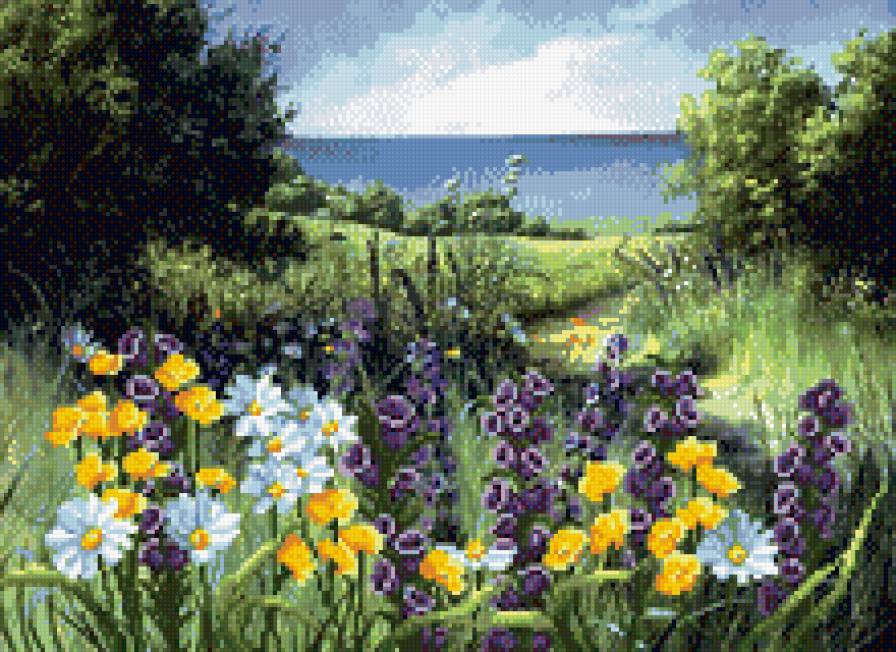 цветочное поле - поле, цветы - предпросмотр