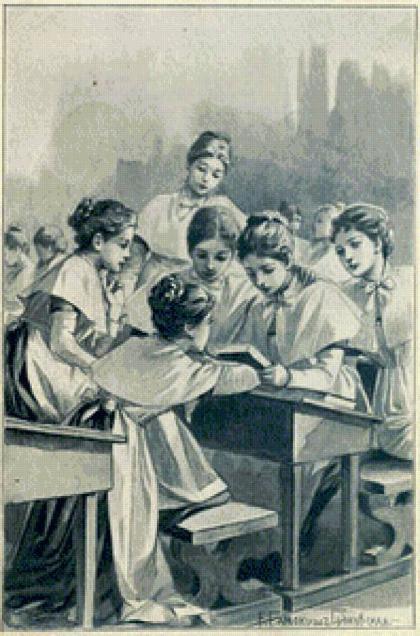 СЕРИЯ "ИНСТИТУТ БЛАГОРОДНЫХ ДЕВИЦ".  2 - институтки, воспитанницы, институт благородных девиц, платья - предпросмотр