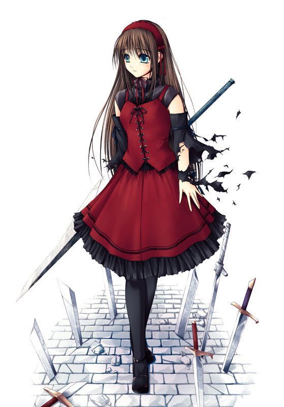 воителница - меч, девушка, аниме, воин, мечом - оригинал