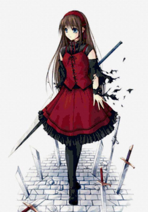 воителница - меч, воин, мечом, девушка, аниме - предпросмотр