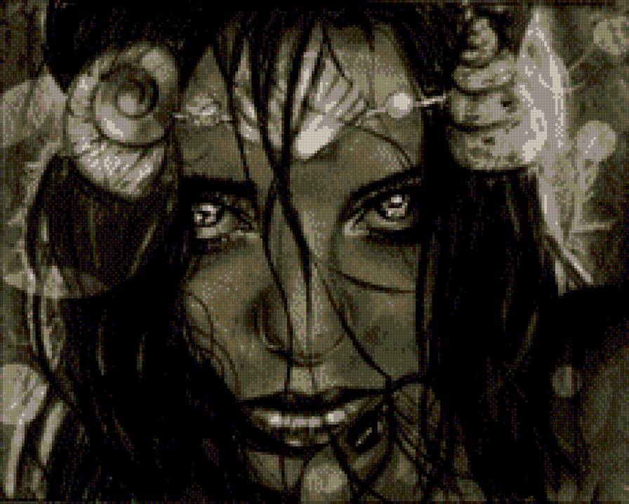 женский образ - девушка, женщина, черно-белое, портрет - предпросмотр