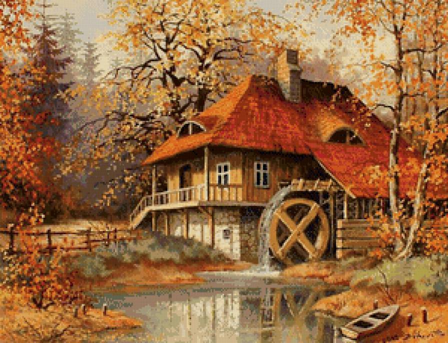 пейзаж - дом, пейзаж, природа - предпросмотр