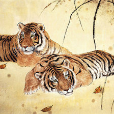 Оригинал схемы вышивки «тигры» (№744242)