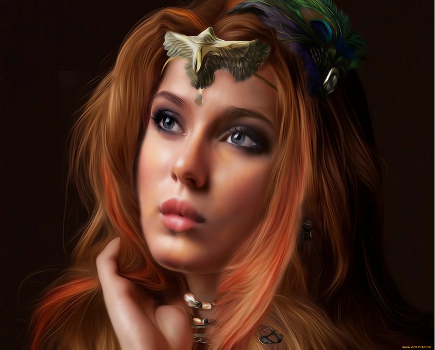 Рыжая - портрет, девушка, рыжеволосая - оригинал