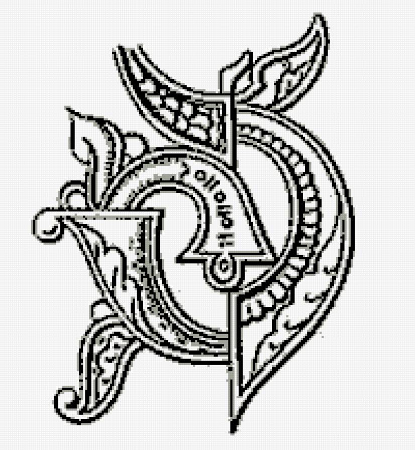 орнамент - орнамент, русское. монохром - предпросмотр