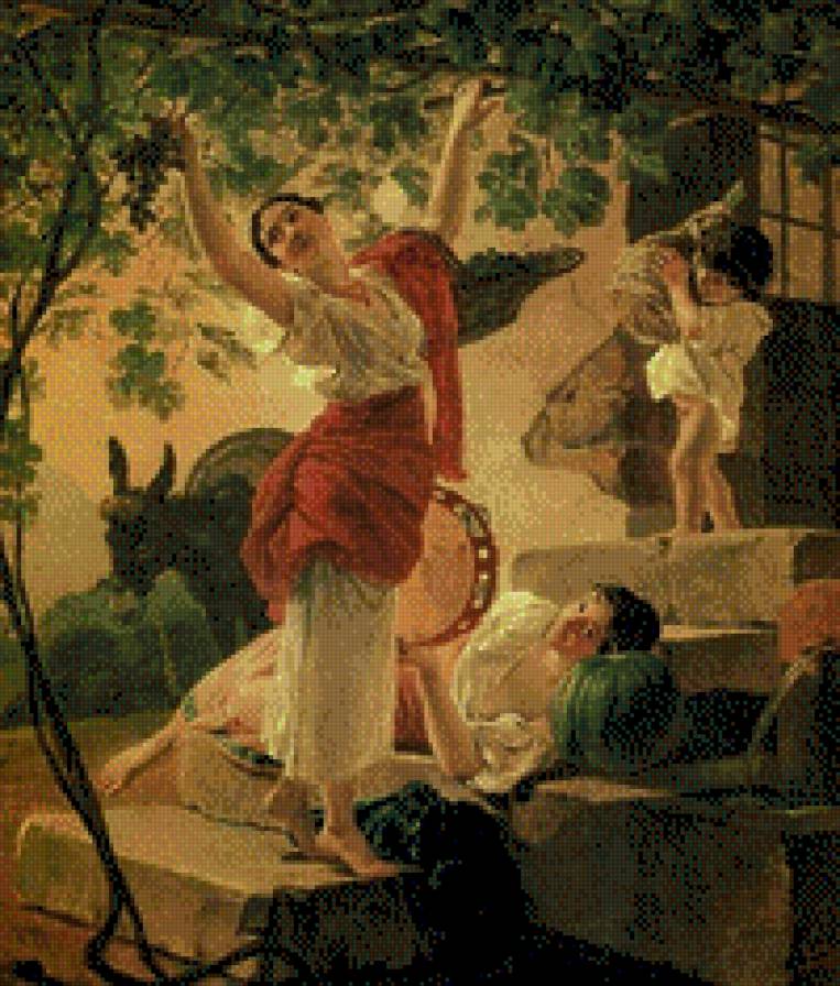 Девушка с виноградом - девушка, живопись, люди - предпросмотр