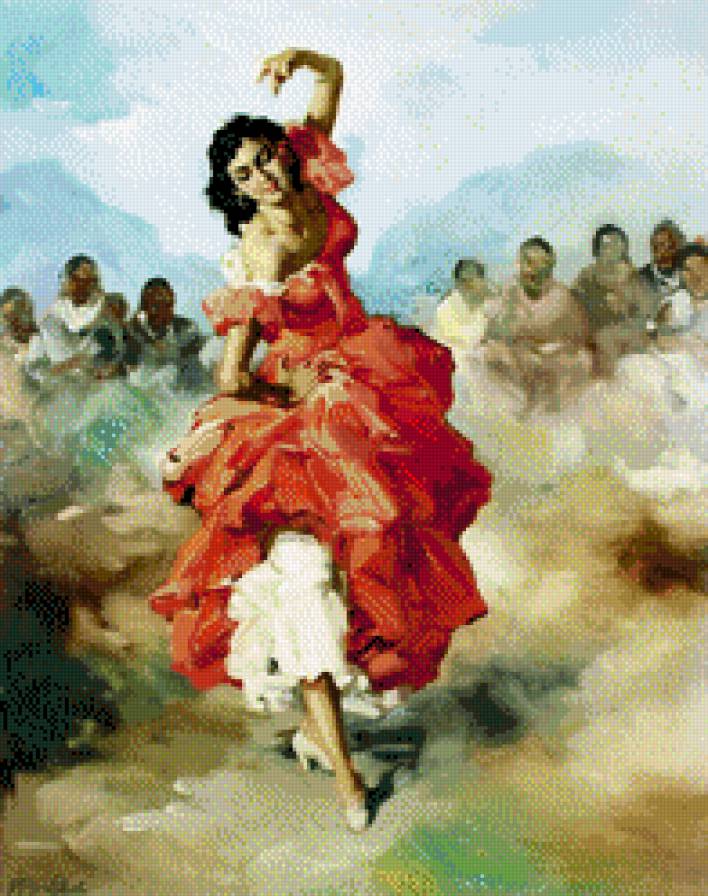 Фламенко - девушка. люди, фламенко, танец - предпросмотр