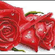 Оригинал схемы вышивки «Красные розы» (№744755)