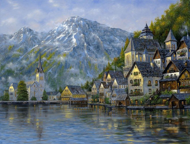 Замок - вода, замок, река, природа - оригинал