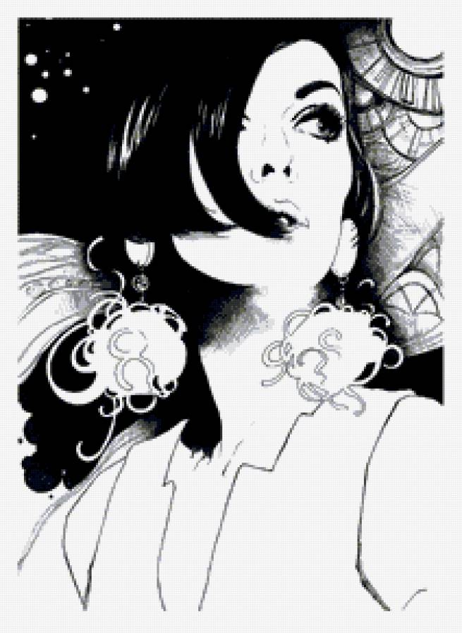 черно белое - девушка - предпросмотр