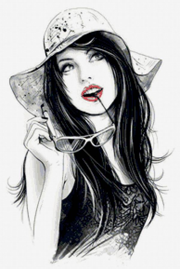 черно белое - девушка - предпросмотр