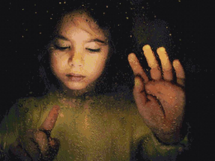 Рисунок на стекле - дети - предпросмотр