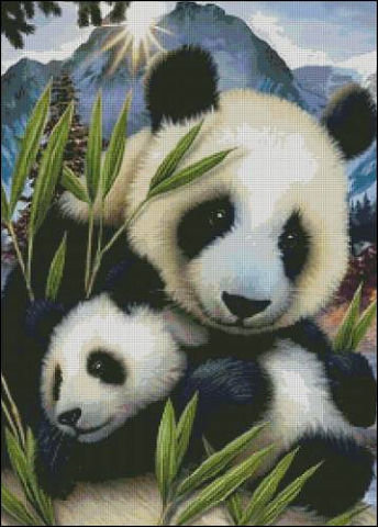 Панда с малышом - панда, животные - оригинал