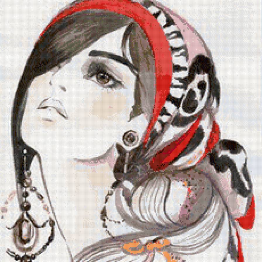 женский образ - женщина, подушка, портрет, гламур, девушка - предпросмотр