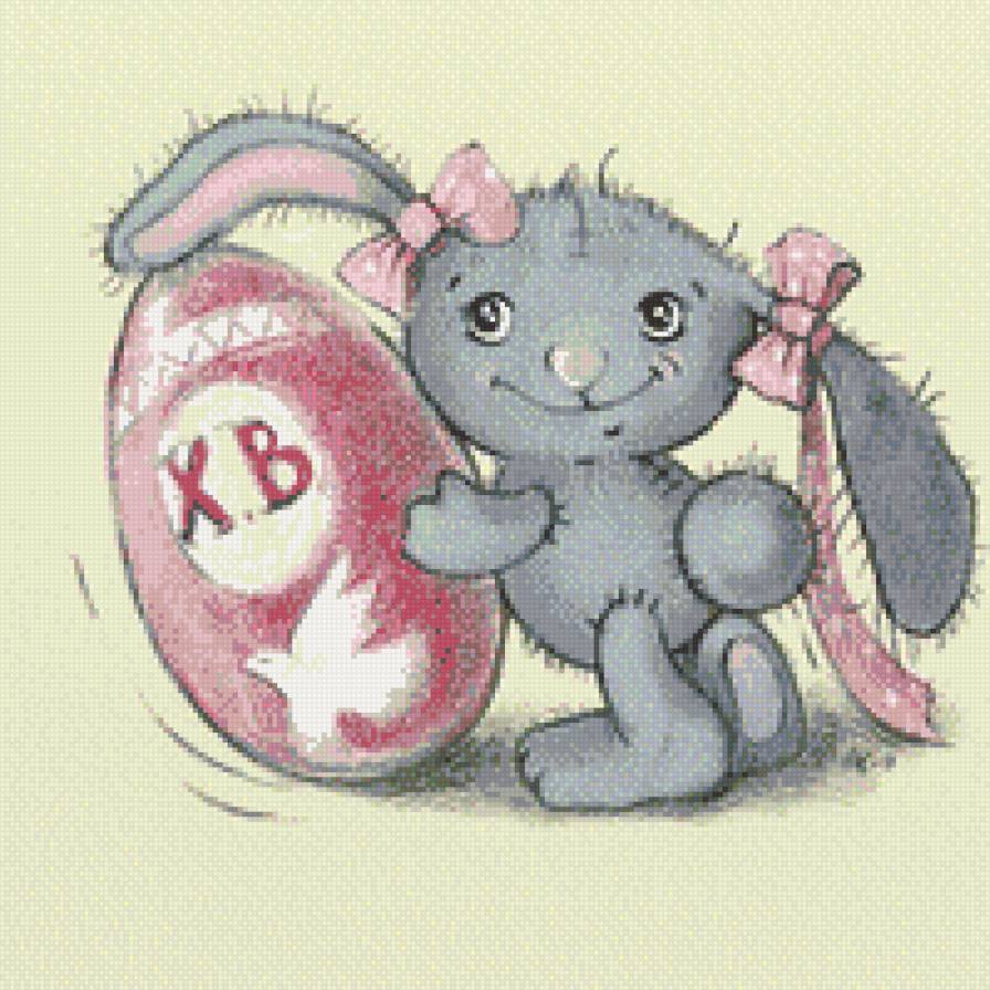 зайка - яйца, подушка, пасха, крашенка, заяц - предпросмотр