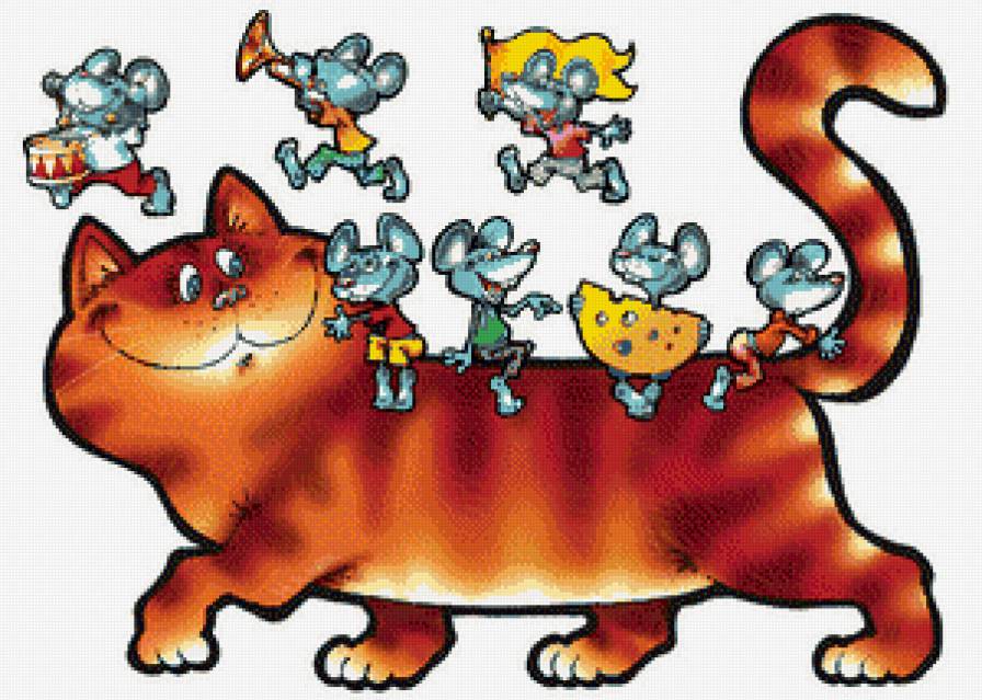 кошки-мышки - животные, мышка, кошка, детское, кот, детям, детская, мыши - предпросмотр